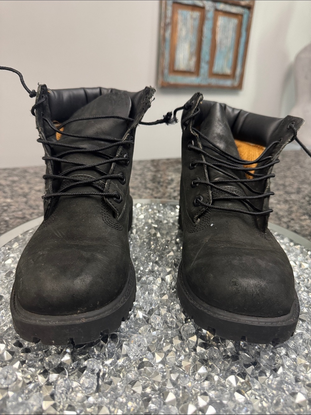 Timberland Black Women's Combat Moto Boots 4.5Y or W6 - Picture 4 of 15